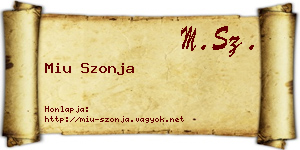 Miu Szonja névjegykártya